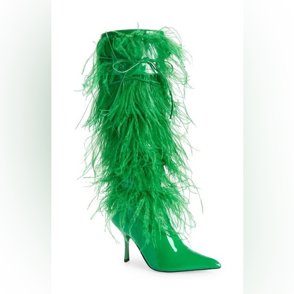 Jeffrey Campbell Shoes - Jeffery Campbell Shake-Ya Feather Over the Knee Boot